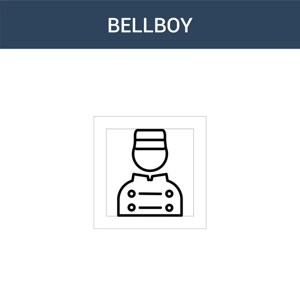 Dois Colorido Bellboy Conceito Vetor Ícone Cor Bellboy Ilustração Vetorial — Vetor de Stock