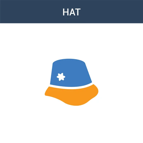 Zweifarbige Hat Konzept Vektor Symbol Farbe Hut Vektor Illustration Isoliertes — Stockvektor