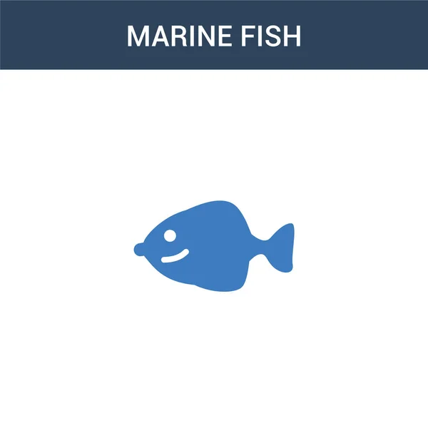 Twee Gekleurde Marine Fish Concept Vector Icoon Kleur Marine Fish — Stockvector