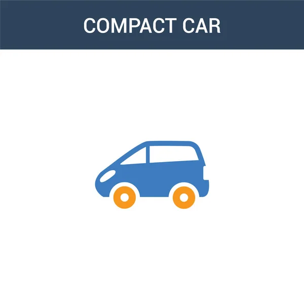 Двухцветный Векторный Значок Компактного Автомобиля Цветная Иллюстрация Вектора Компактного Автомобиля — стоковый вектор