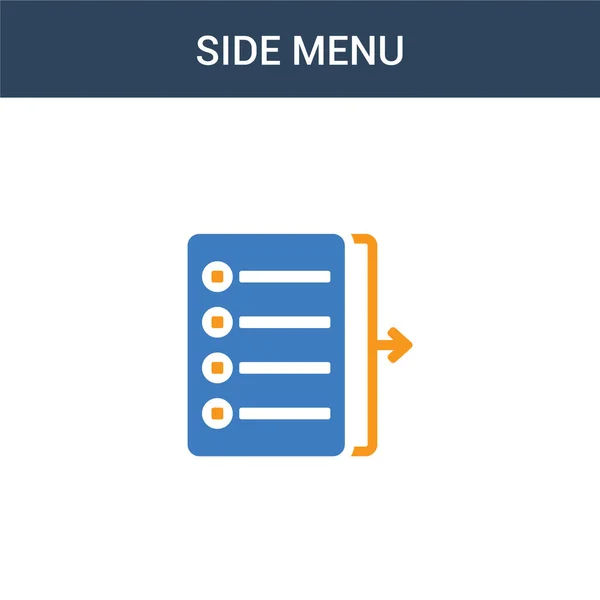 Ícone Vetor Conceito Menu Lateral Duas Cores Cor Menu Lateral — Vetor de Stock