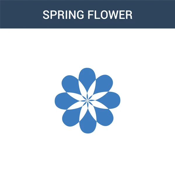 Två Färgade Spring Flower Koncept Vektor Ikon Färg Spring Flower — Stock vektor
