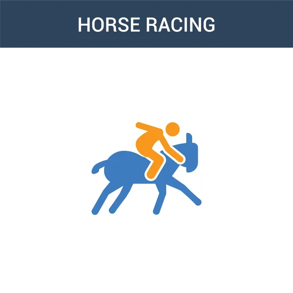 Zweifarbige Pferderennen Konzept Vektor Symbol Farbige Pferderennen Vektor Illustration Isoliertes — Stockvektor