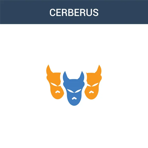 Dos Color Cerberus Icono Concepto Vector Color Cerberus Vector Ilustración — Vector de stock