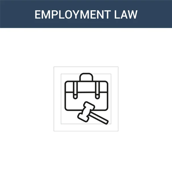 Zweifarbiges Arbeitsrechtliches Konzeptvektorsymbol Farbige Arbeitsrechtliche Vektor Abbildung Isoliertes Blaues Und — Stockvektor