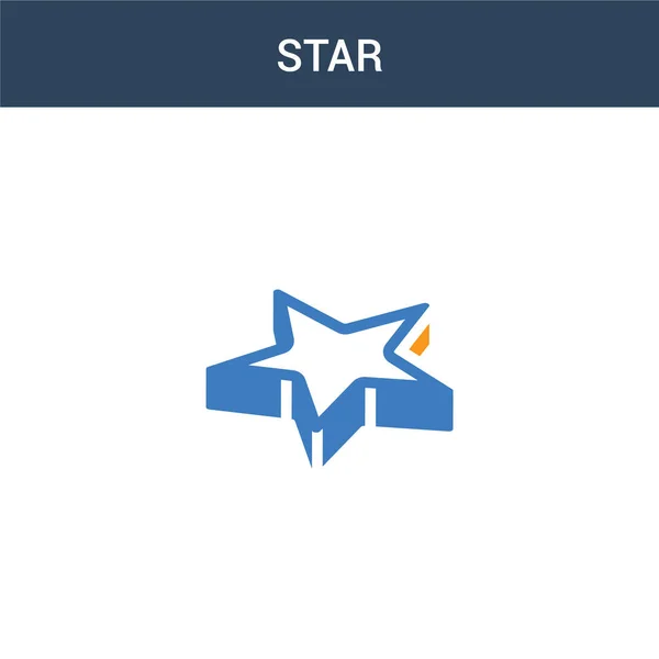 Dos Iconos Vector Concepto Estrella Color Ilustración Vectores Estrellas Color — Vector de stock