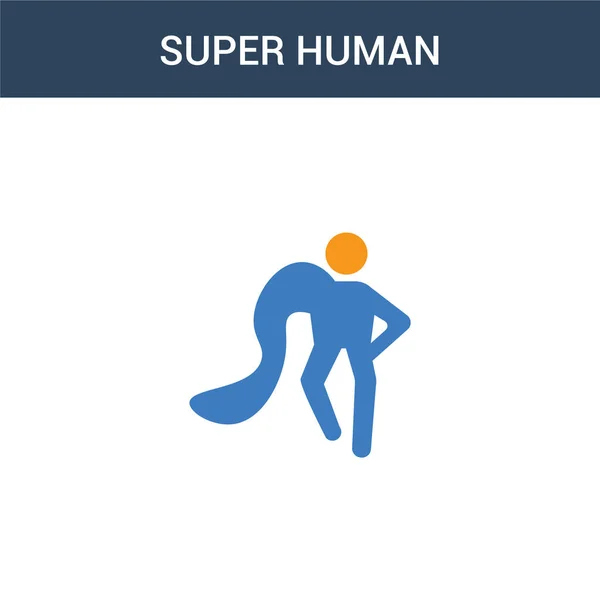 Dos Iconos Vectores Concepto Súper Humano Colores Ilustración Vectores Súper — Vector de stock