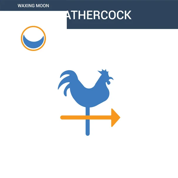 Two Colored Weathercock Concept Vector Icon Color Weathercock Vector Illustration — Stock Vector