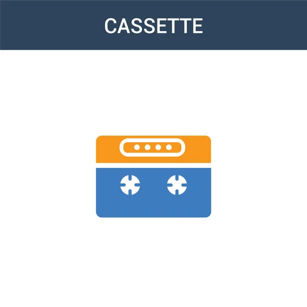 Dos Icono Vector Concepto Cassette Colores Ilustración Del Vector Cassette — Vector de stock