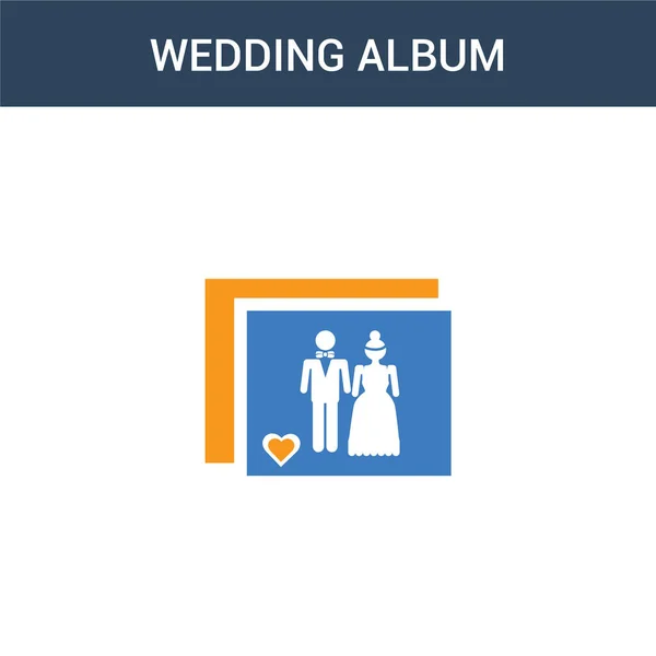 Zweifarbige Hochzeit Album Konzept Vektor Symbol Farbige Hochzeit Album Vektor — Stockvektor
