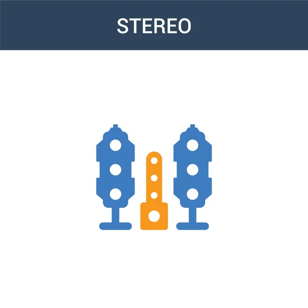 Zweifarbiges Vektor Symbol Für Stereokonzept Farbige Stereo Vektorillustration Isoliertes Blaues — Stockvektor