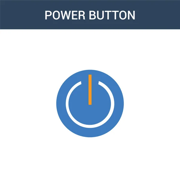 Zweifarbige Power Taste Konzept Vektor Symbol Farbige Power Taste Vektorabbildung — Stockvektor