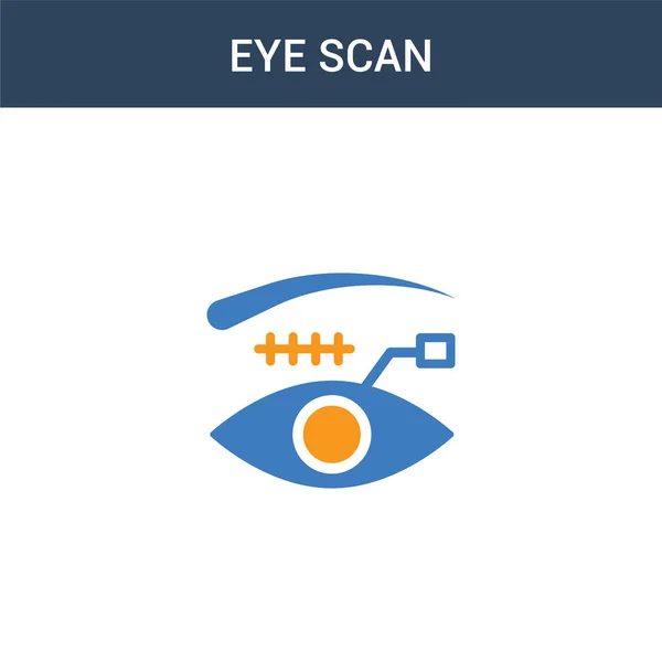 Two Colored Eye Scan Concept Vector Icon Color Eye Scan — Stock Vector