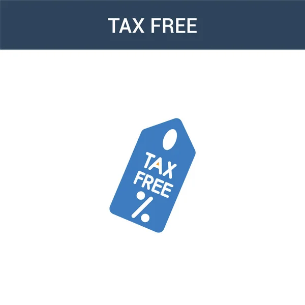 Twee Gekleurde Tax Free Concept Vector Icoon Kleuren Tax Free — Stockvector