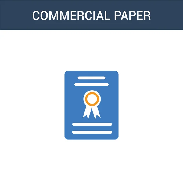 Twee Gekleurde Commercial Paper Concept Vector Icoon Kleur Commercieel Papier — Stockvector