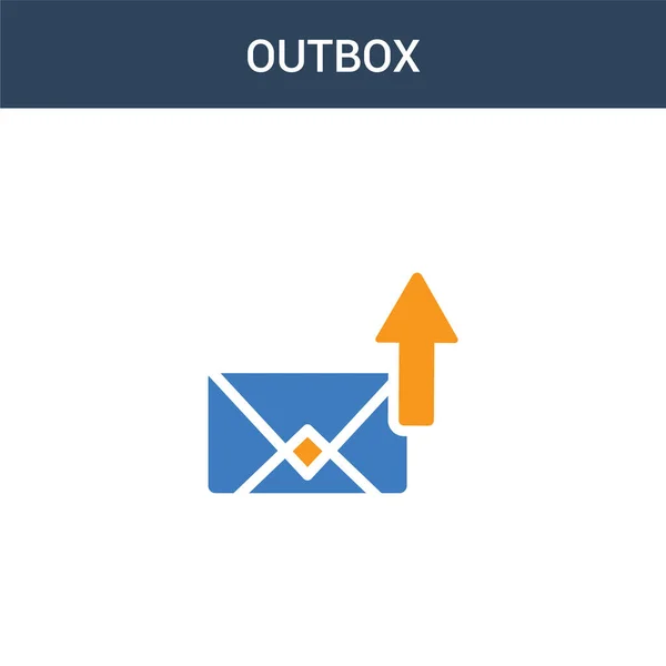 Iki Renkli Outbox Konsept Vektör Simgesi Renk Outbox Vektör Illüstrasyonu — Stok Vektör