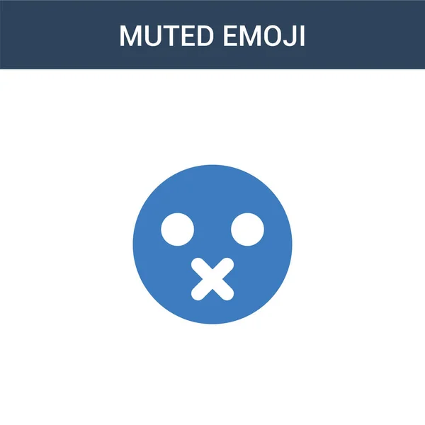 Farvede Muted Emoji Koncept Vektor Ikon Farve Muted Emoji Vektor – Stock-vektor