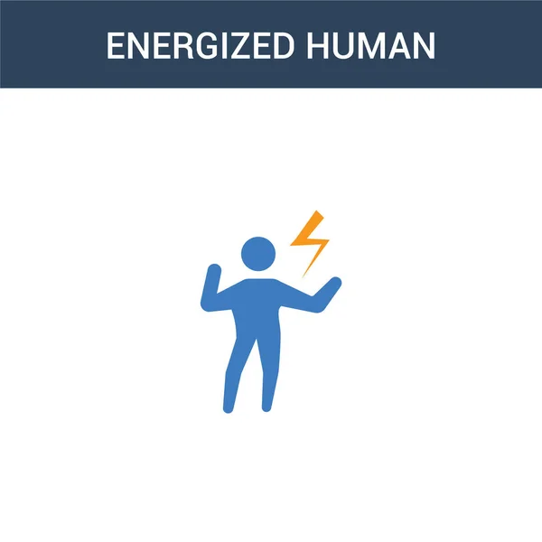 Dois Coloridos Energizado Ícone Vetor Conceito Humano Ilustração Vetorial Humana — Vetor de Stock