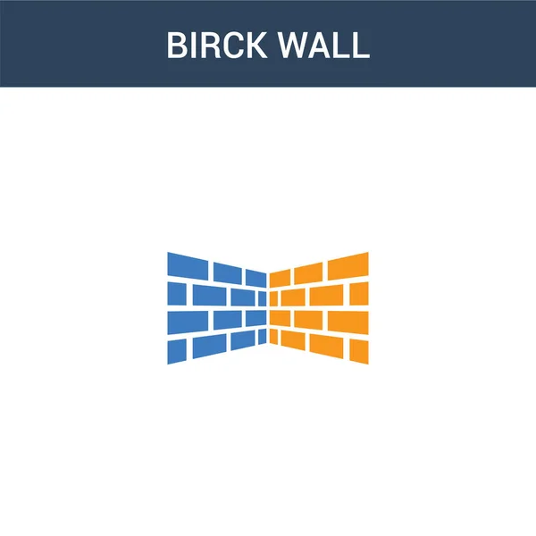 Dos Colores Birck Concepto Pared Icono Vector Color Birck Ilustración — Vector de stock