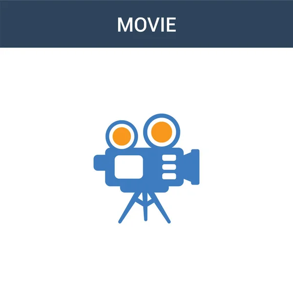 Двухцветная Иконка Вектора Концепции Movie Двухцветная Векторная Иллюстрация Movie Изолированный — стоковый вектор