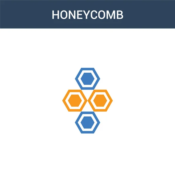 Дві Кольорові Піктограми Концепції Honeycomb Кольорові Медоносні Векторні Ілюстрації Ізольована — стоковий вектор
