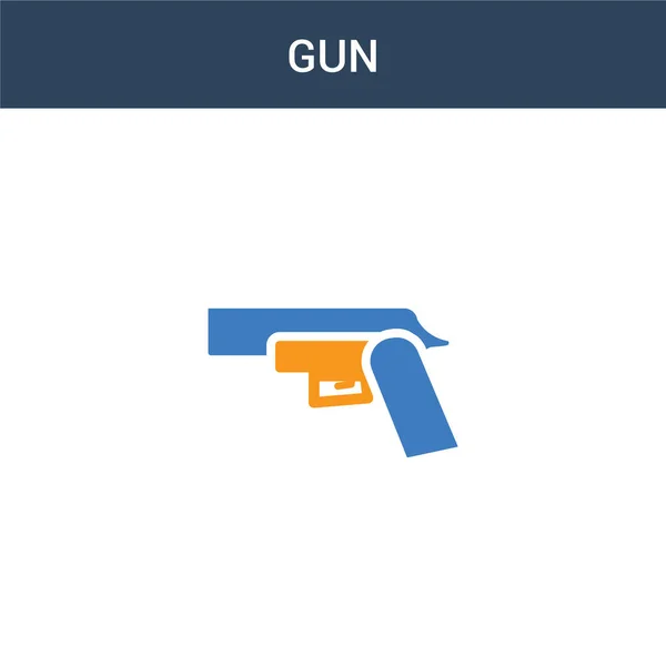 Zweifarbiges Gun Konzept Vektor Symbol Farbige Gun Vector Illustration Isoliertes — Stockvektor