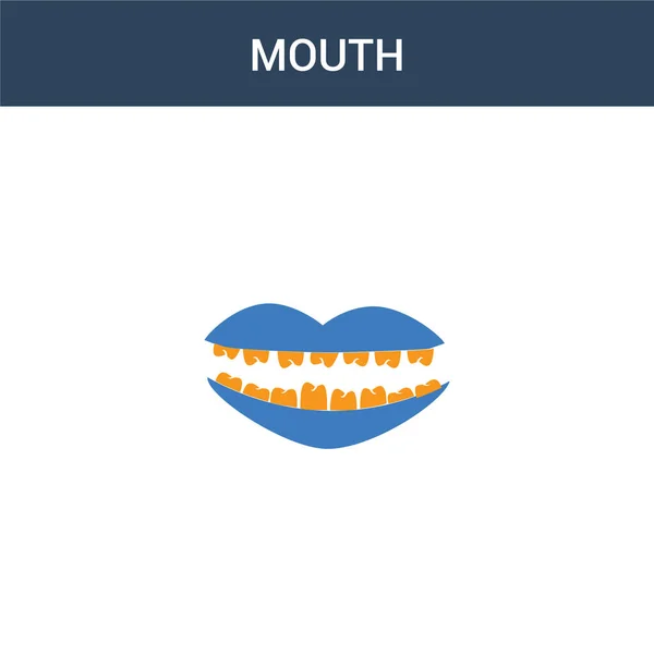 Two Colored Mouth Concept Vector Icon Color Mouth Vector Illustration — Stock Vector