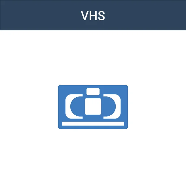 Дві Кольорові Vhs Концепції Вектор Піктограми Кольори Vhs Векторні Ілюстрації — стоковий вектор