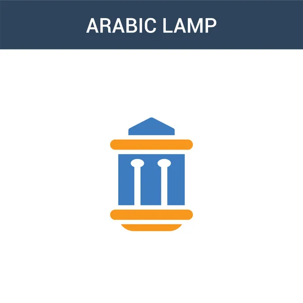 Dvě Barevné Arabské Lampy Koncept Vektorové Ikony Barvy Arabské Lampy — Stockový vektor