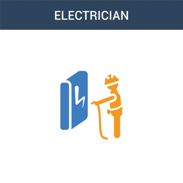 Ícone Vetor Conceito Eletricista Duas Cores Ilustração Vetorial Eletricista Cor — Vetor de Stock