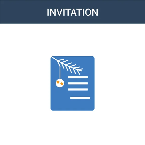 Icône Vectorielle Concept Invitation Deux Couleurs Illustration Vectorielle Invitation Couleurs — Image vectorielle