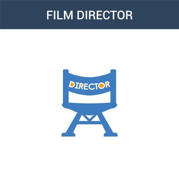 Dos Color Director Cine Icono Vector Concepto Color Director Cine — Vector de stock