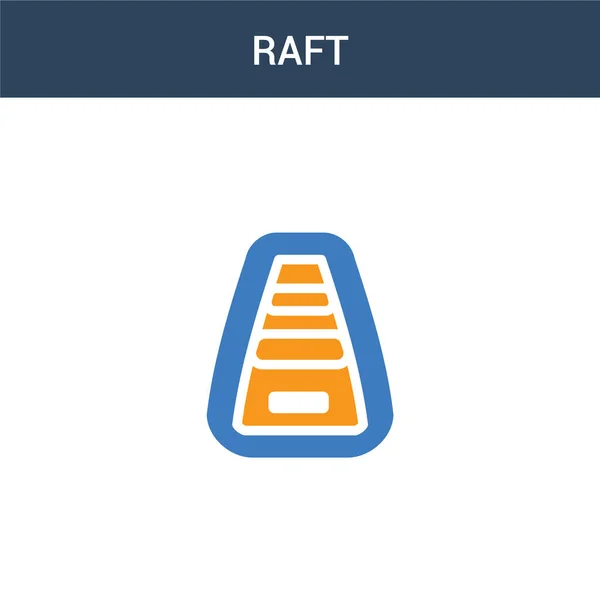 Icône Vectorielle Concept Raft Deux Couleurs Illustration Vectorielle Couleurs Raft — Image vectorielle