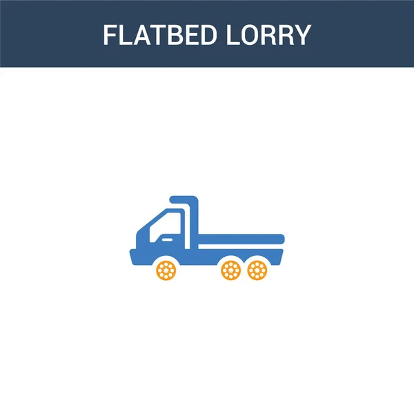 Двухцветный Векторный Значок Грузовика Плоским Основанием Color Flatbed Truck Vector — стоковый вектор