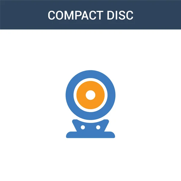 Two Colored Compact Disc Concept Vector Icon Color Compact Disc — Stock Vector