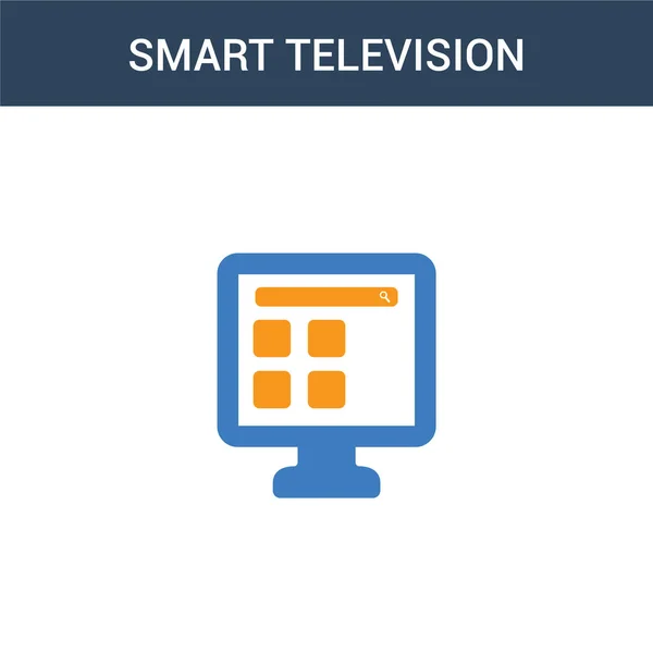 Two Colored Smart Television Concept Vector Icon Color Smart Television — Stock Vector