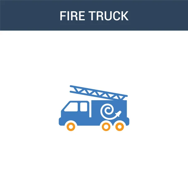 Due Colorato Concetto Camion Antincendio Icona Vettoriale Illustrazione Vettoriale Del — Vettoriale Stock