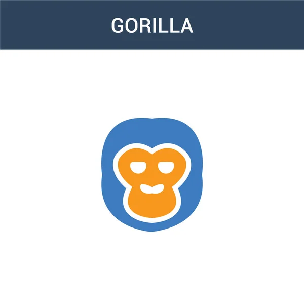 Dois Ícone Vetor Conceito Gorilla Colorido Ilustração Vetorial Gorila Cores —  Vetores de Stock