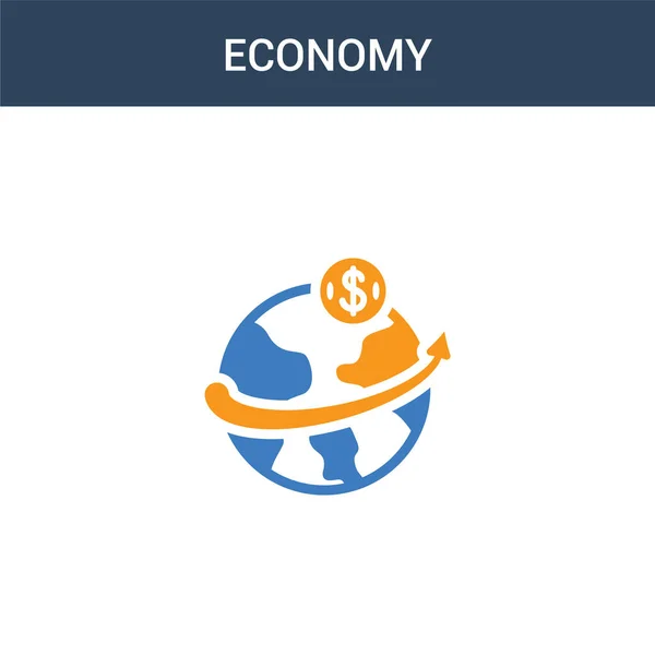 Két Színes Economy Koncepció Vektor Ikon Színes Economy Vektor Illusztráció — Stock Vector