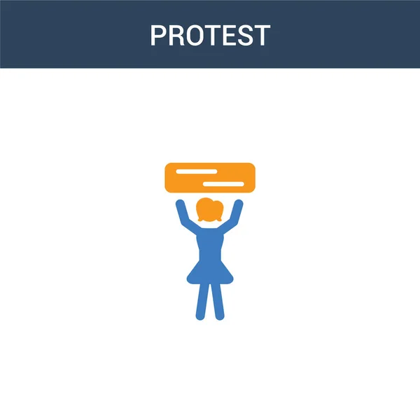 Dwie Kolorowe Ikony Wektorowe Koncepcji Protestu Kolor Ilustracja Wektora Protestu — Wektor stockowy