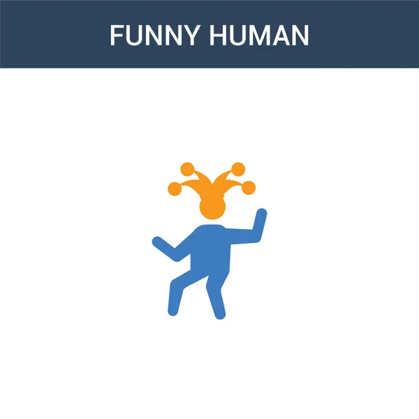 Two Colored Funny Human Concept Vector Icon Color Funny Human — Stock Vector