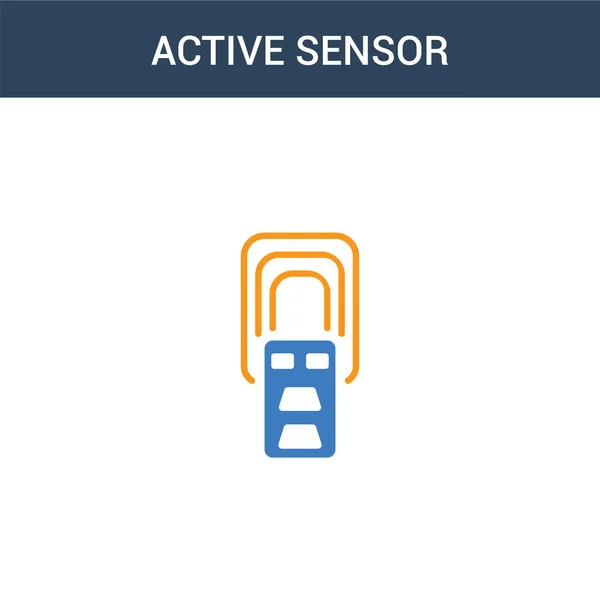 Icona Vettoriale Due Sensori Attivi Colorati Illustrazione Vettoriale Del Sensore — Vettoriale Stock
