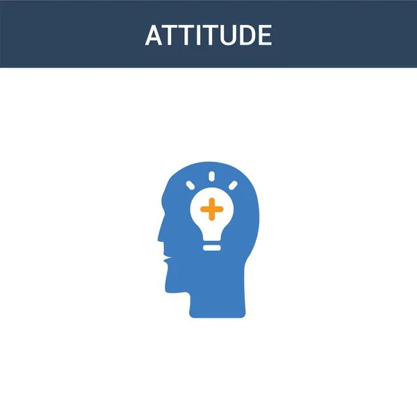 Twee Gekleurde Attitude Concept Vector Icoon Kleuren Attitude Vector Illustratie — Stockvector