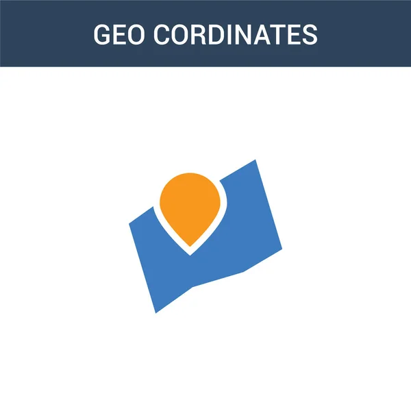 Dos Colores Geo Cordinates Icono Vector Concepto Color Geo Coordina — Vector de stock