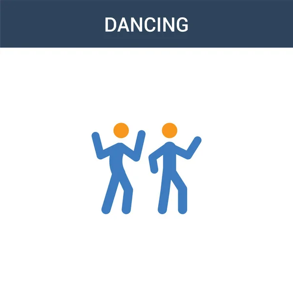 Two Colored Dancing Concept Vector Icon Color Dancing Vector Illustration — Stock Vector