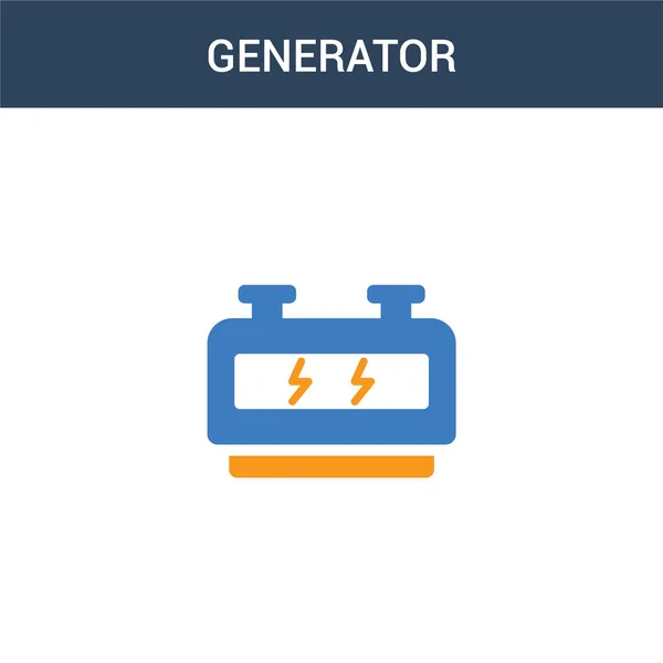 Two Colored Generator Concept Vector Icon Color Generator Vector Illustration — Stock Vector