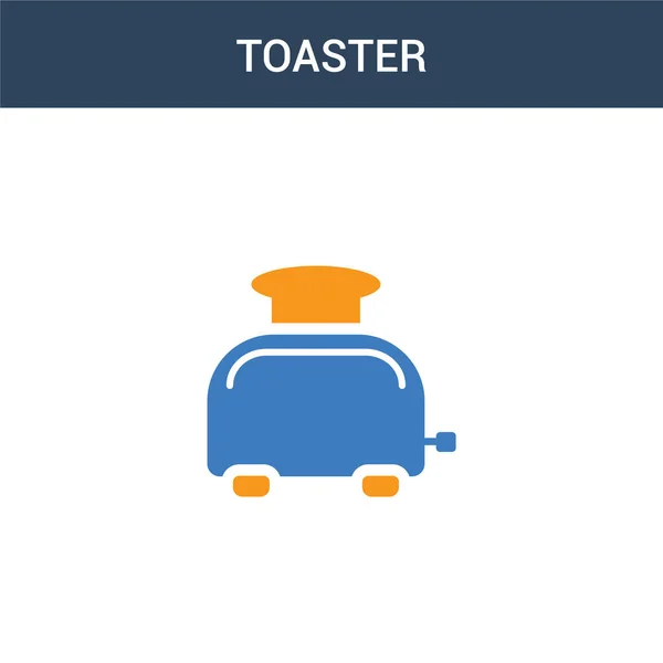 Zweifarbiges Toaster Konzept Vektor Symbol Farbige Toaster Vektor Illustration Isoliertes — Stockvektor