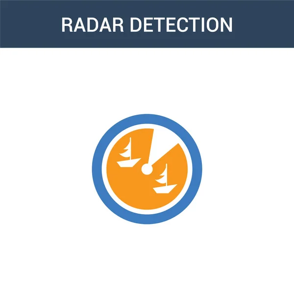 Two Colored Radar Detection Concept Vector Icon Color Radar Detection — Stock Vector