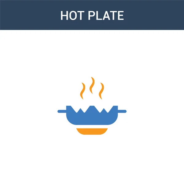 Two Colored Hot Plate Concept Vector Icon Color Hot Plate — Stock Vector