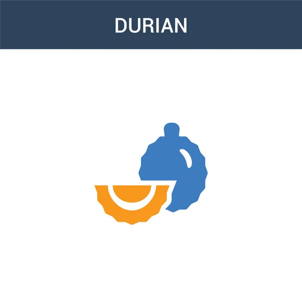 Dos Ícono Vector Concepto Durian Color Color Ilustración Vectorial Durian — Vector de stock